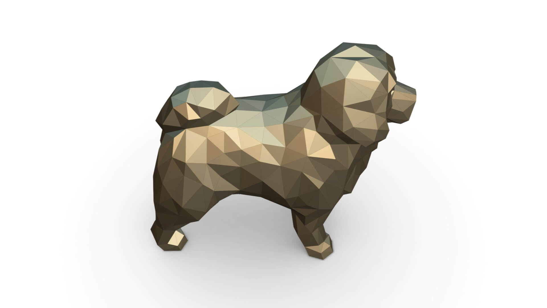 Low Poly Tibetan Mastiff - 3D Model by lowpoly_print