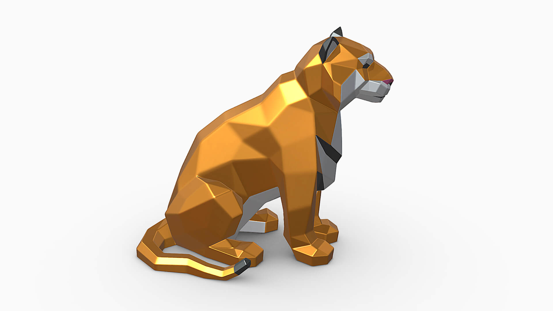 Tiger Low Poly - 3D Print Model by lowpoly_print