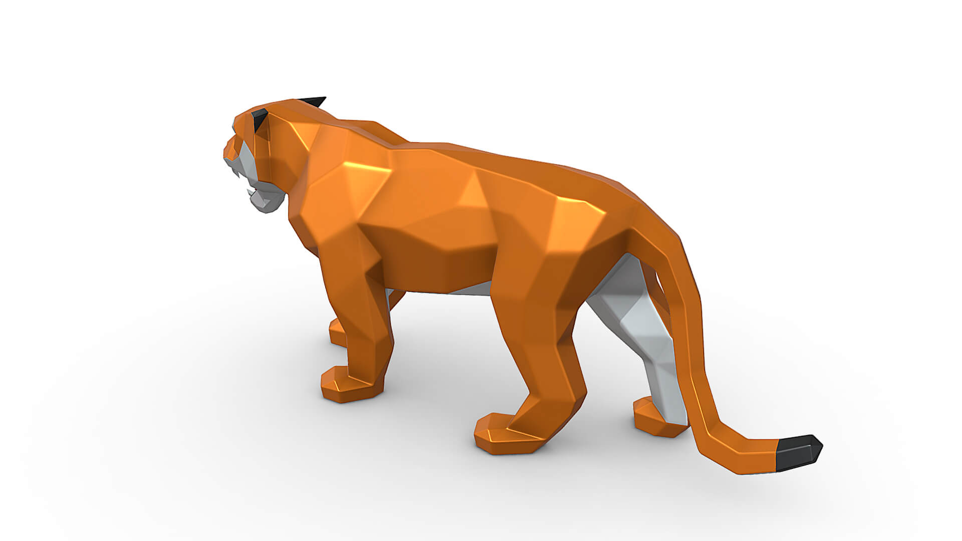Tiger Low Poly - 3D Print Model by lowpoly_print