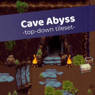 Cave Abyss Top-Down Tileset 2D Game Asset by ludicarts