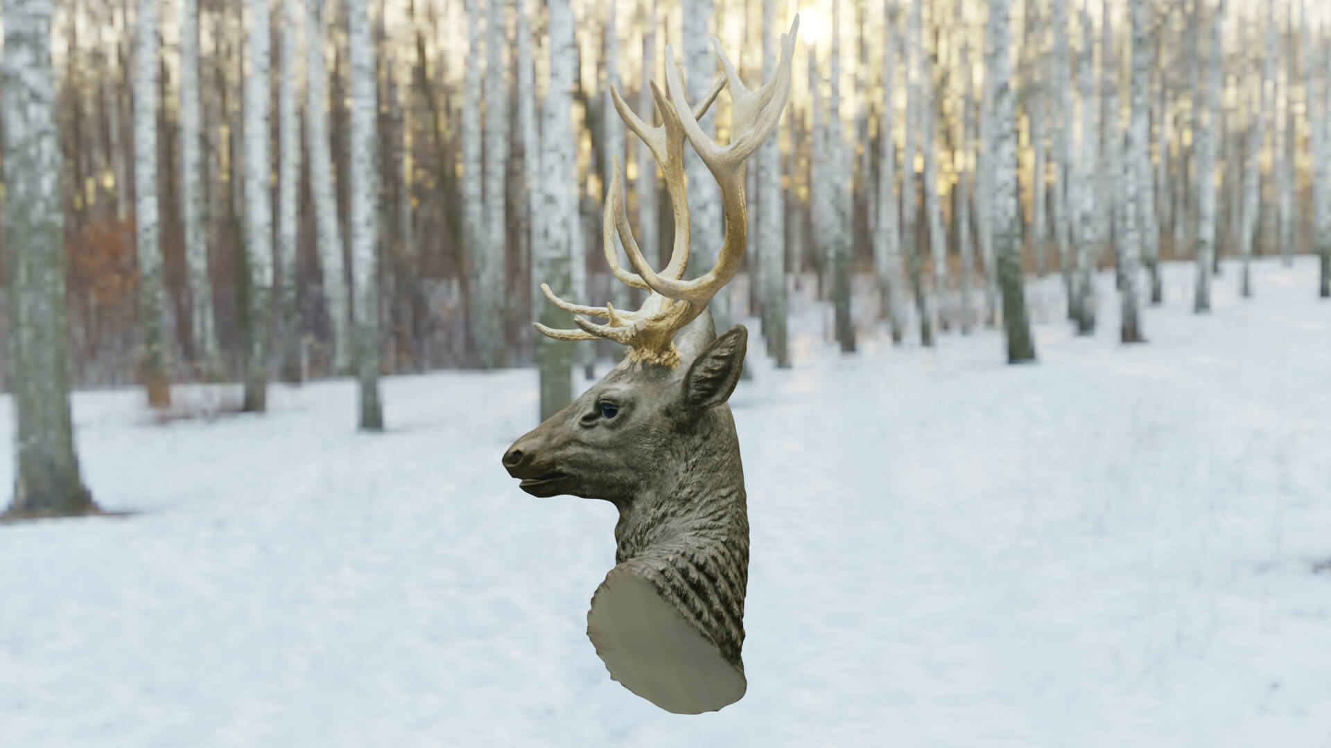A Deer Head Taxidermy - 3D Model by ludmi