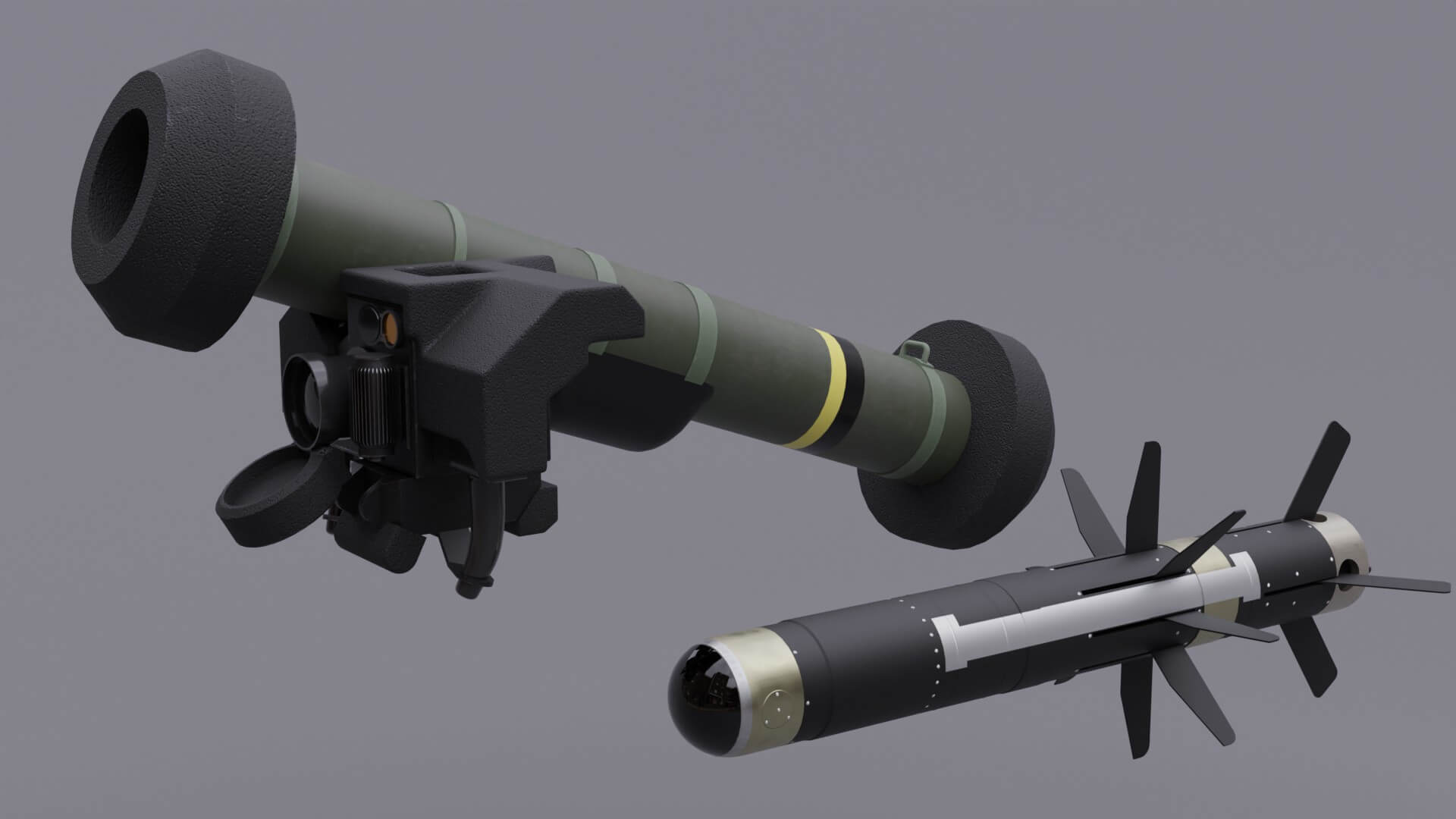 Javelin FGM148 Anti Tank Missile 3D Model by