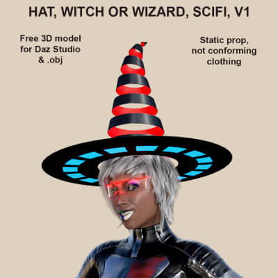 Hat Witch or Wizard Sci-Fi V1