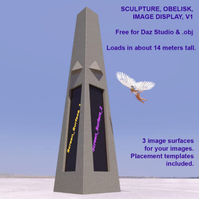 Sculpture Obelisk Image Display V1
