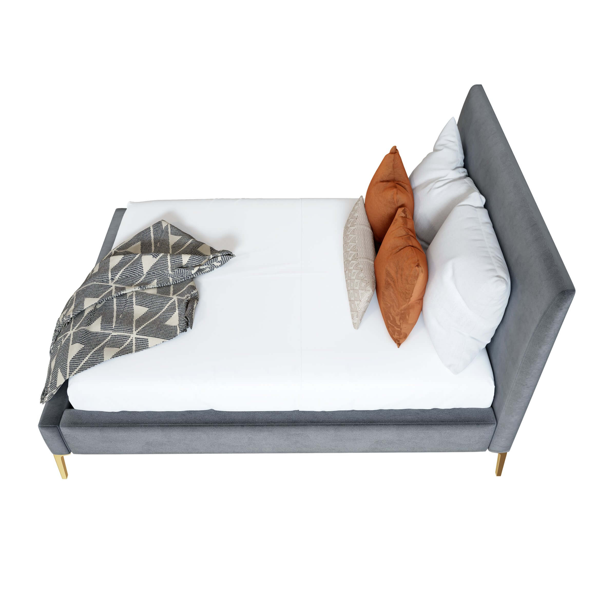 Andes Deco Upholstered Bed 3D Model by luxmi_3d_studio