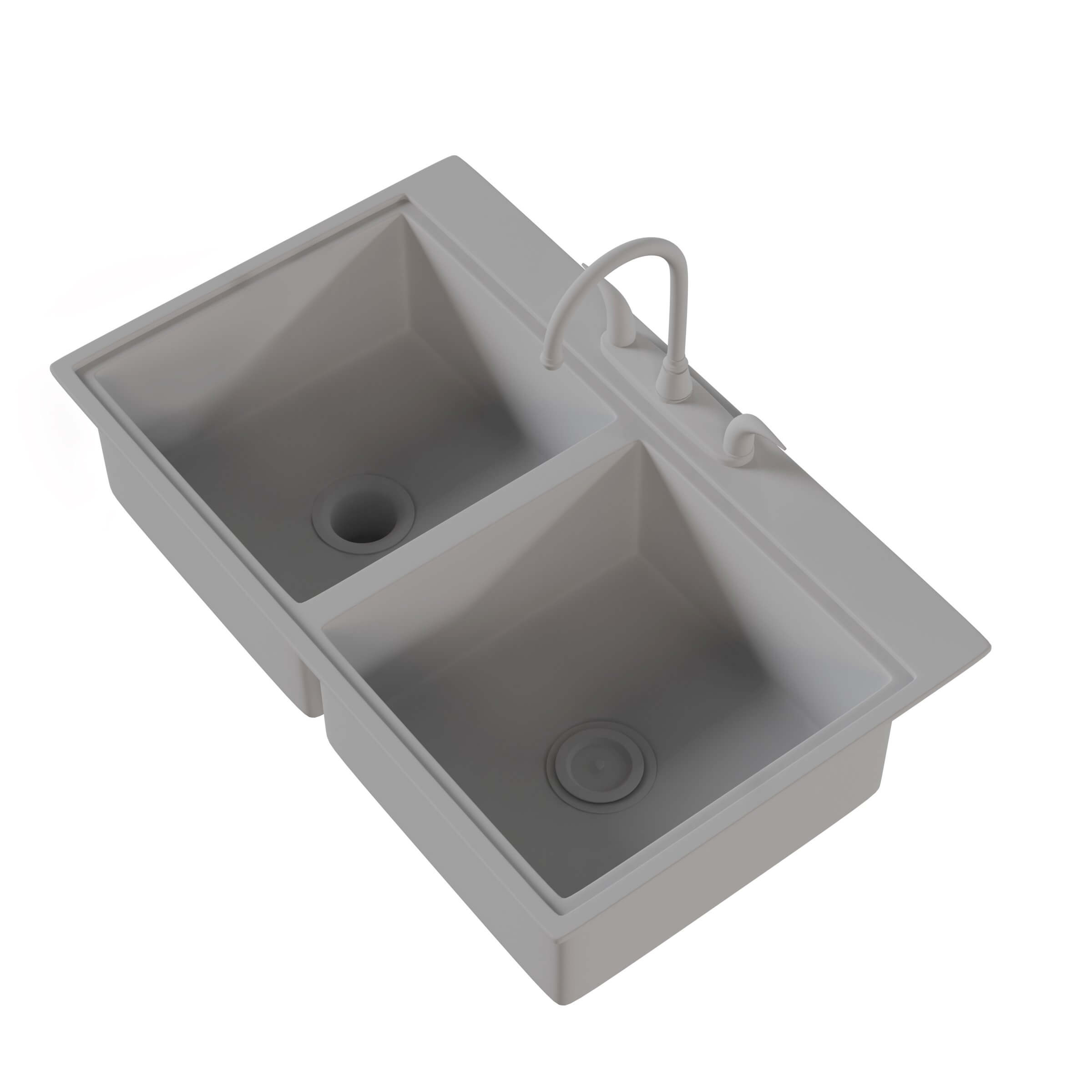 Double Bowl Kitchen Sink 3D Model by luxmi_3d_studio