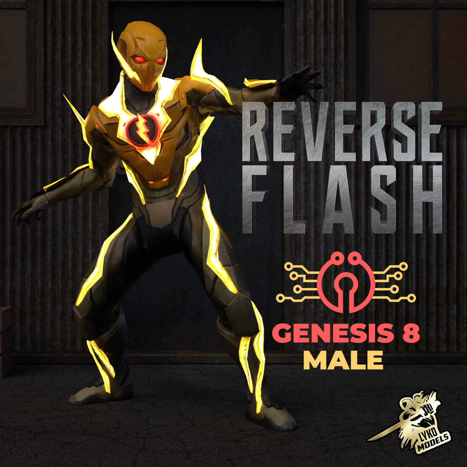 Advanced Reverse Flash Outfit for G8M - Daz Content by LykoModels