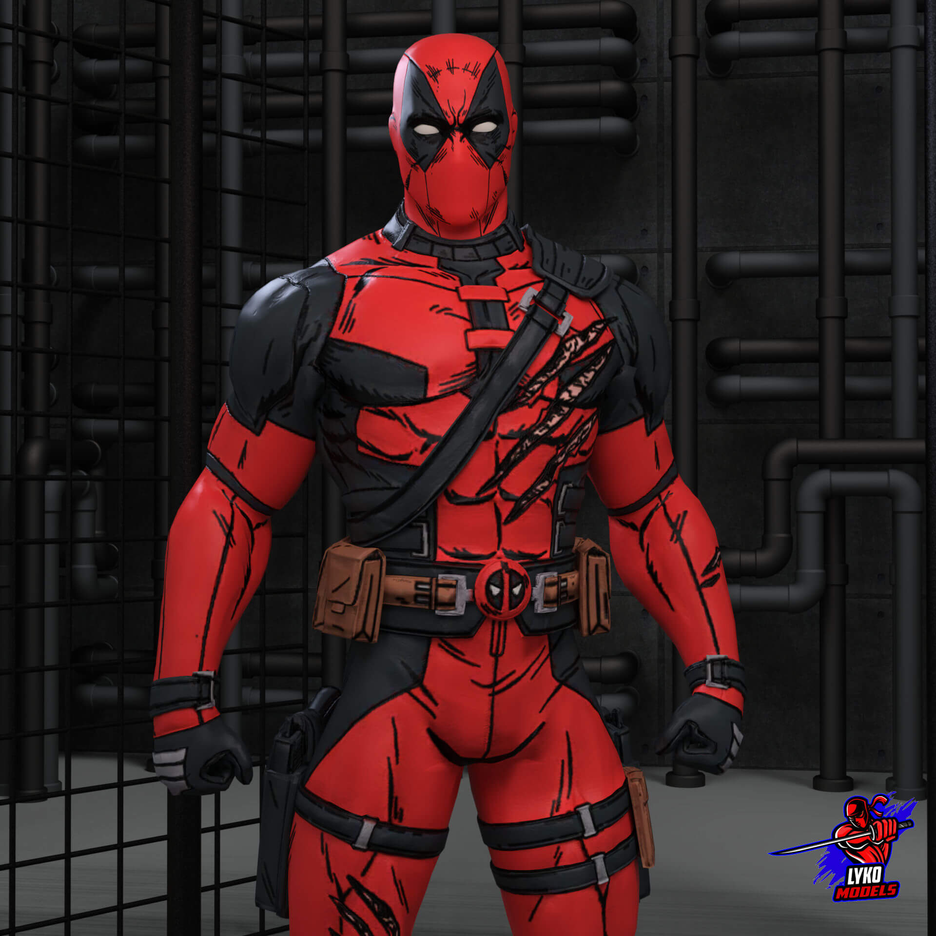 Deadpool Pen and Ink Outfit for G8M - Daz Content by LykoModels