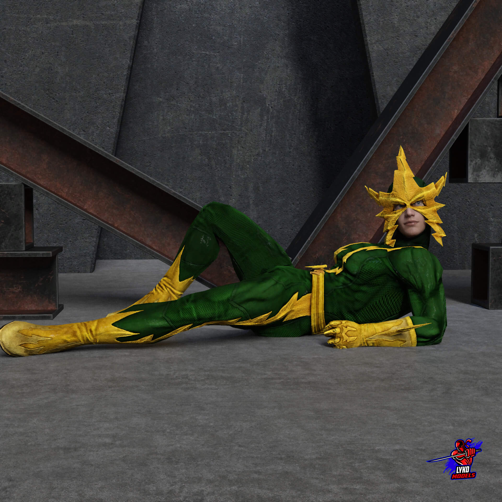 Electro Comic Outfit for G8M - Daz Content by LykoModels