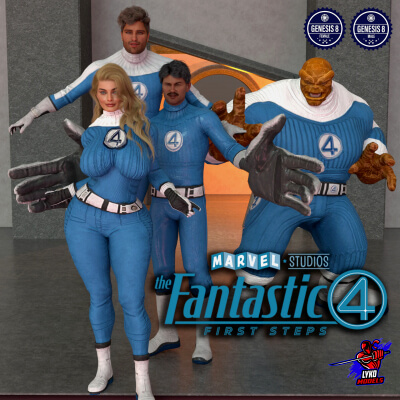 Lyko3D Fantastic Four First Steps MCU Outfits for G8 by LykoModels