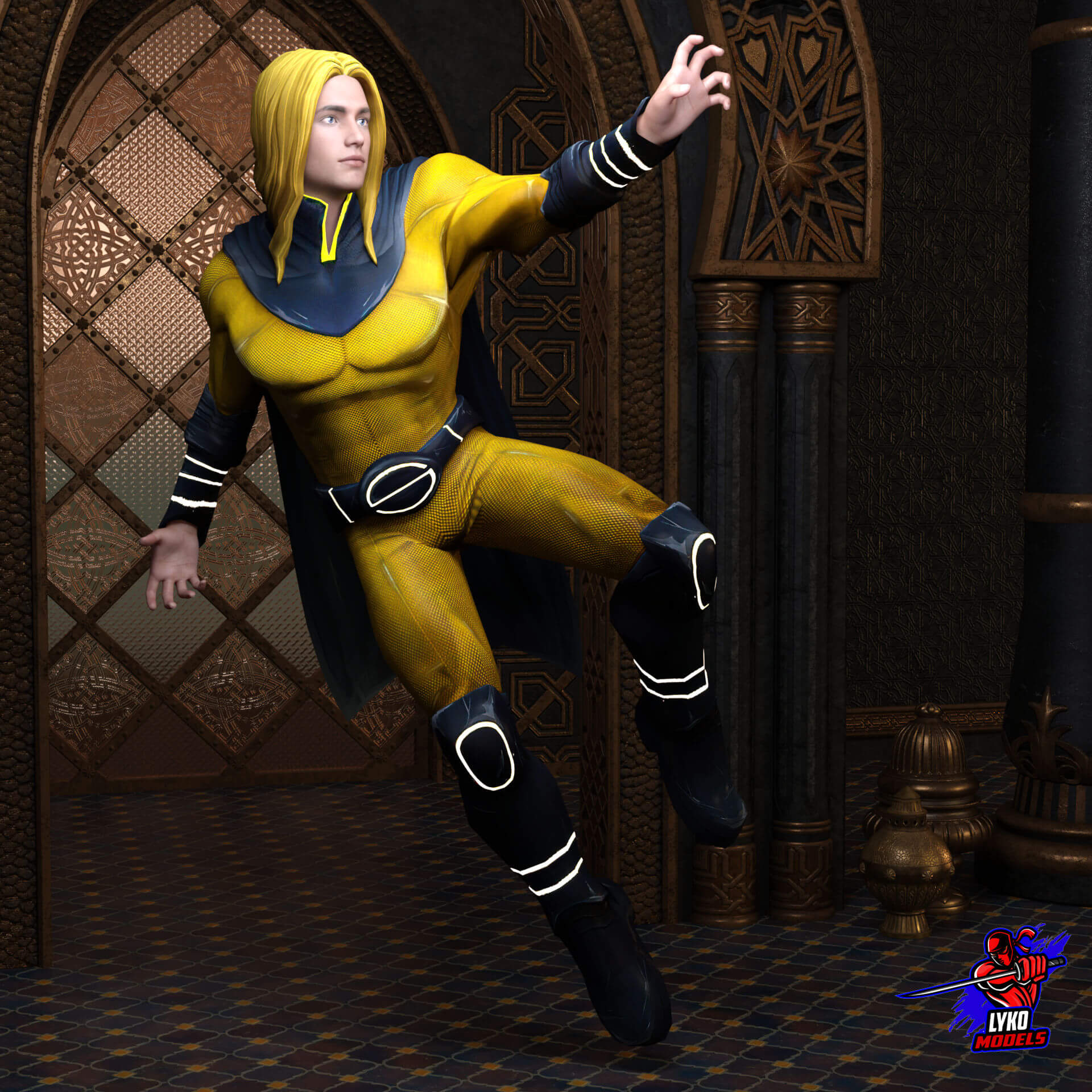 Lyko3D Sentry Comic Outfit for G8m - Daz Content by LykoModels