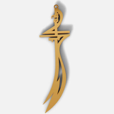Large Zulfiqar Sword Pendant - 3D Model by MA Designs