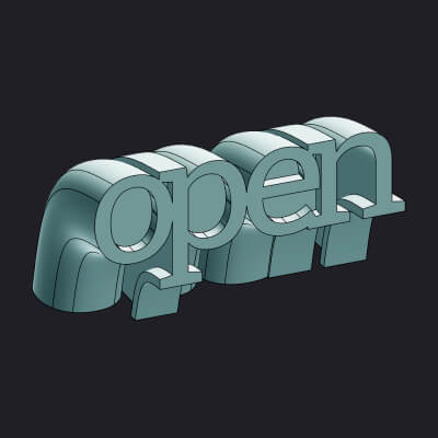 Modern 3D "Open" Desk Sign - Retail Tabletop Displ