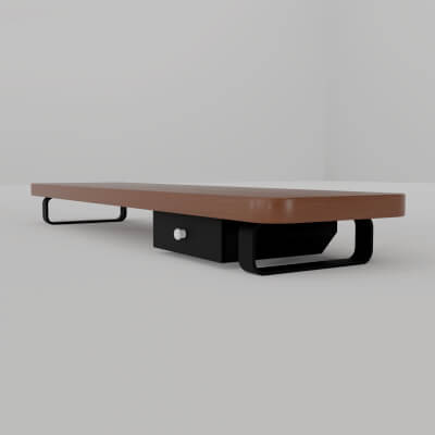 Modern Monitor Stand with Drawer &ndash 3D Model