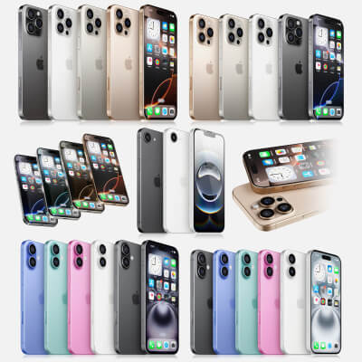 Apple iPhone 16 Collection All Colors 3D Model by madMIX