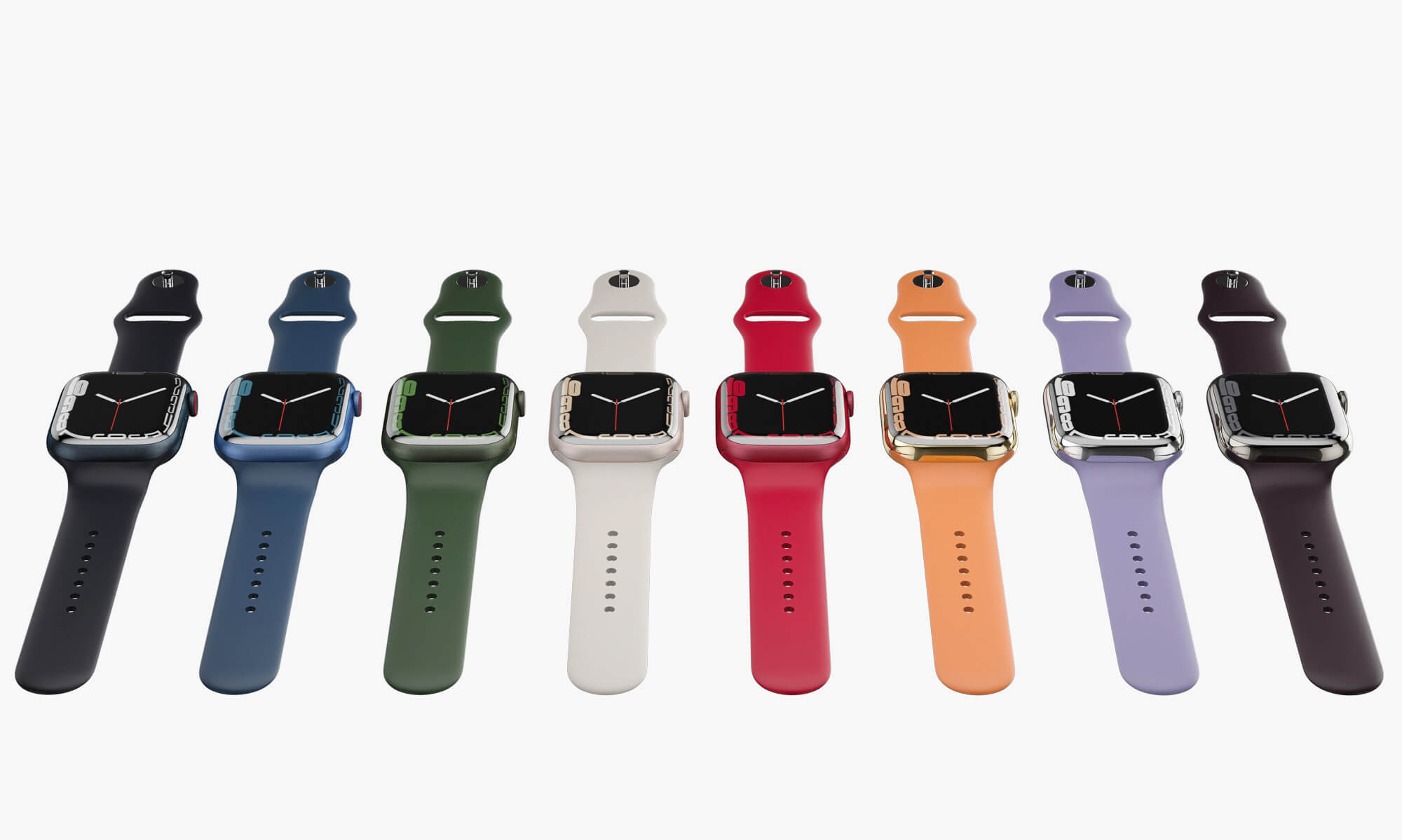 Apple Watch Series 7 All Colors 3D Model by madMIX