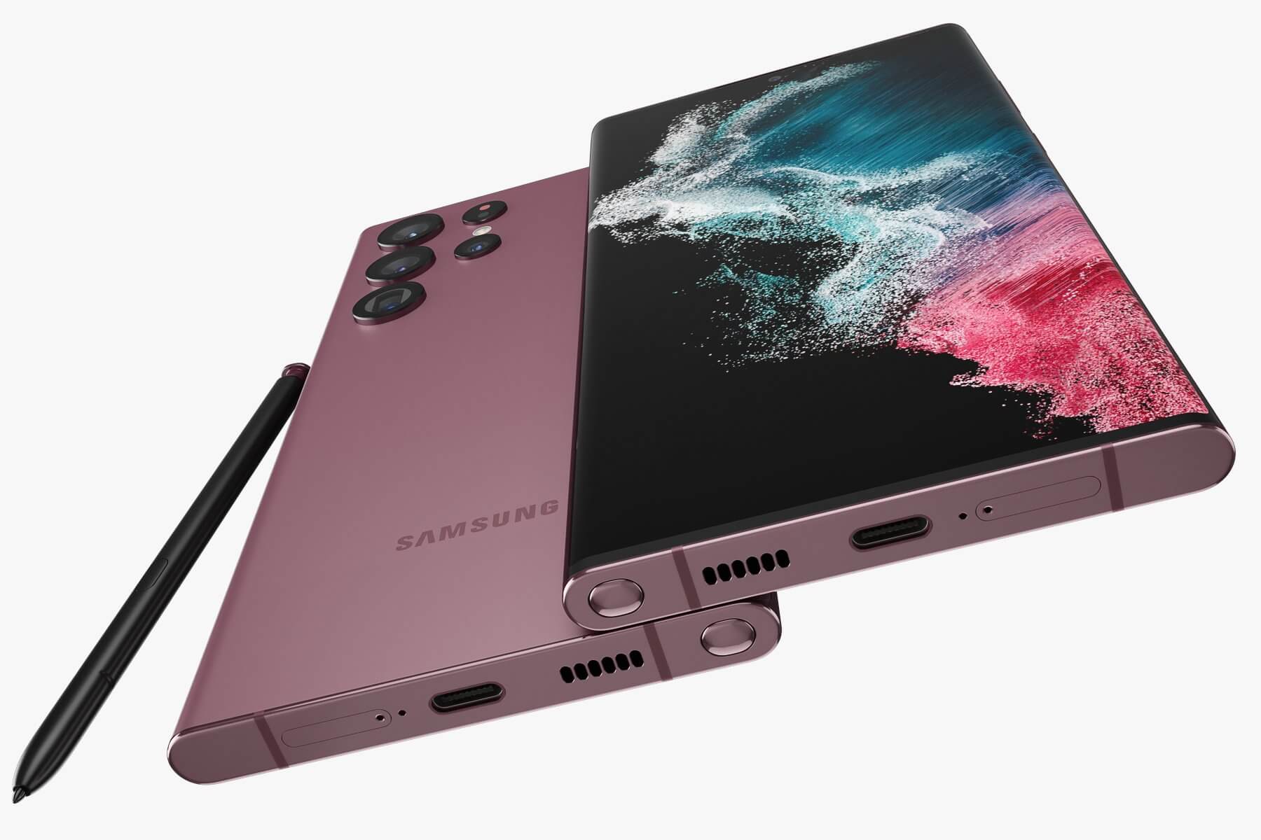 Samsung Galaxy S22 Ultra Burgundy - 3D Model by madMIX