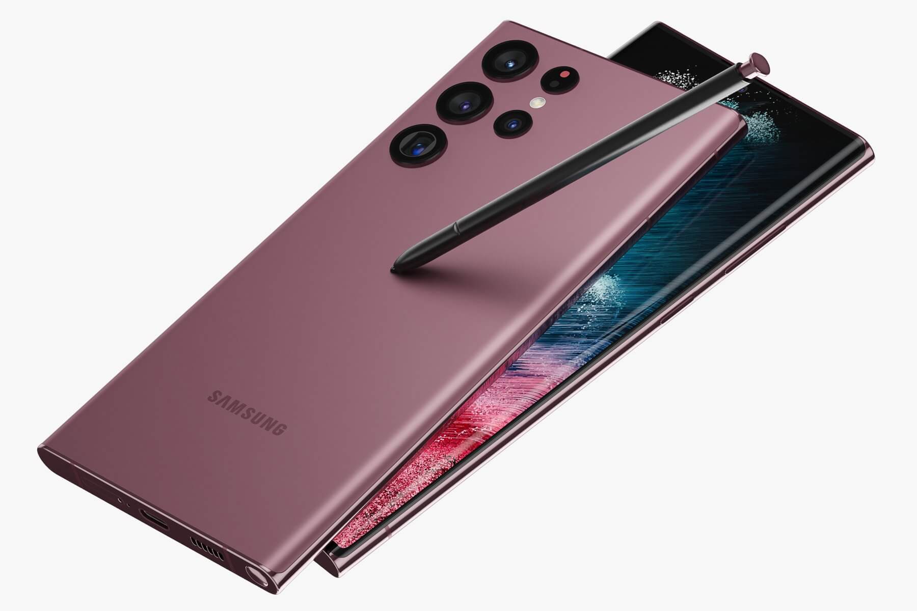 Samsung Galaxy S22 Ultra Burgundy - 3D Model by madMIX