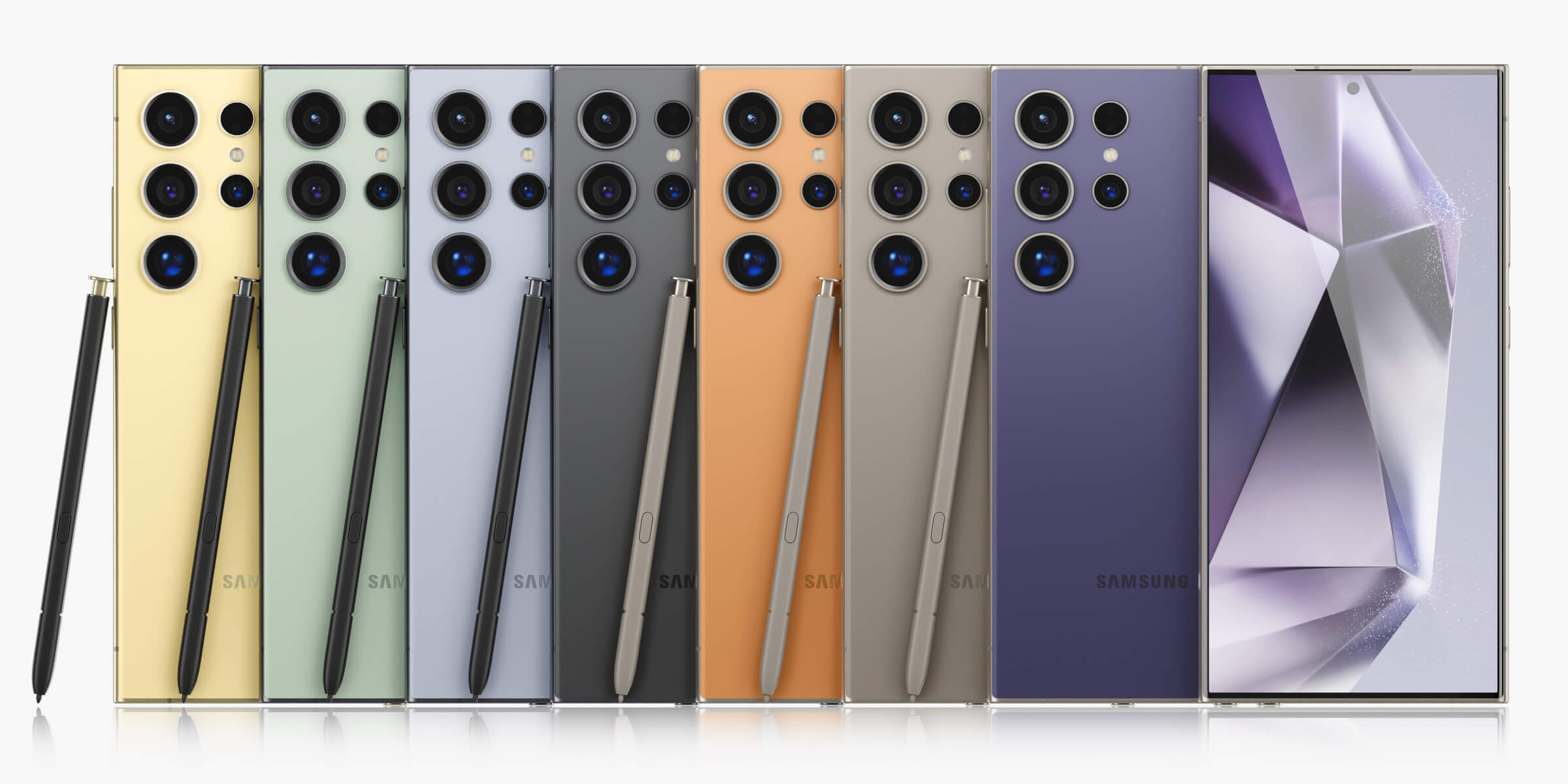 Samsung Galaxy S24 and S24 Plus and S24 Ultra All Colors 3D Model by