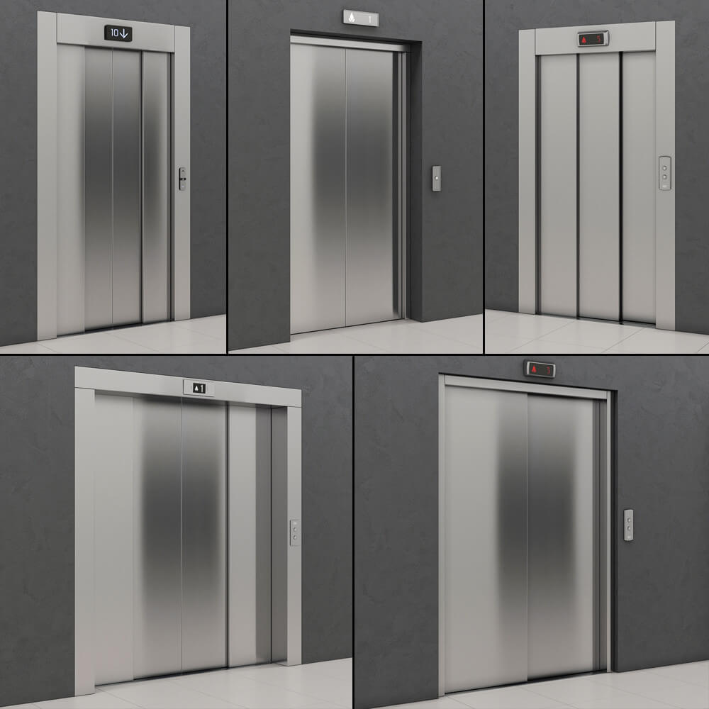 Set of Doors for Elevators Kone 3D Model by madMIX
