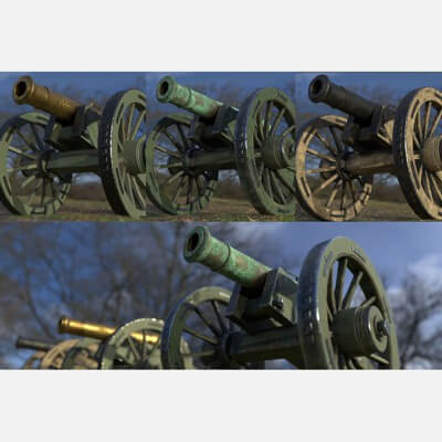 12 Pound Cannon Armstrong Design- M1736 Bundle