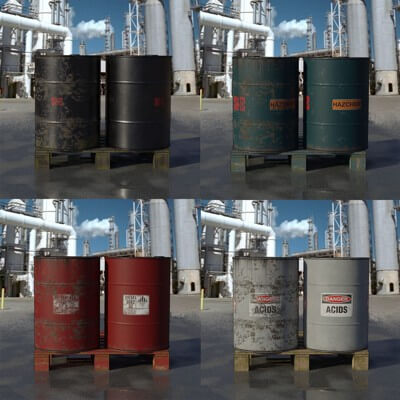 Industrial 55 Gallon Oil Drum Bundle