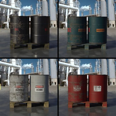 Industrial 55 Gallon Oil Drum Bundle