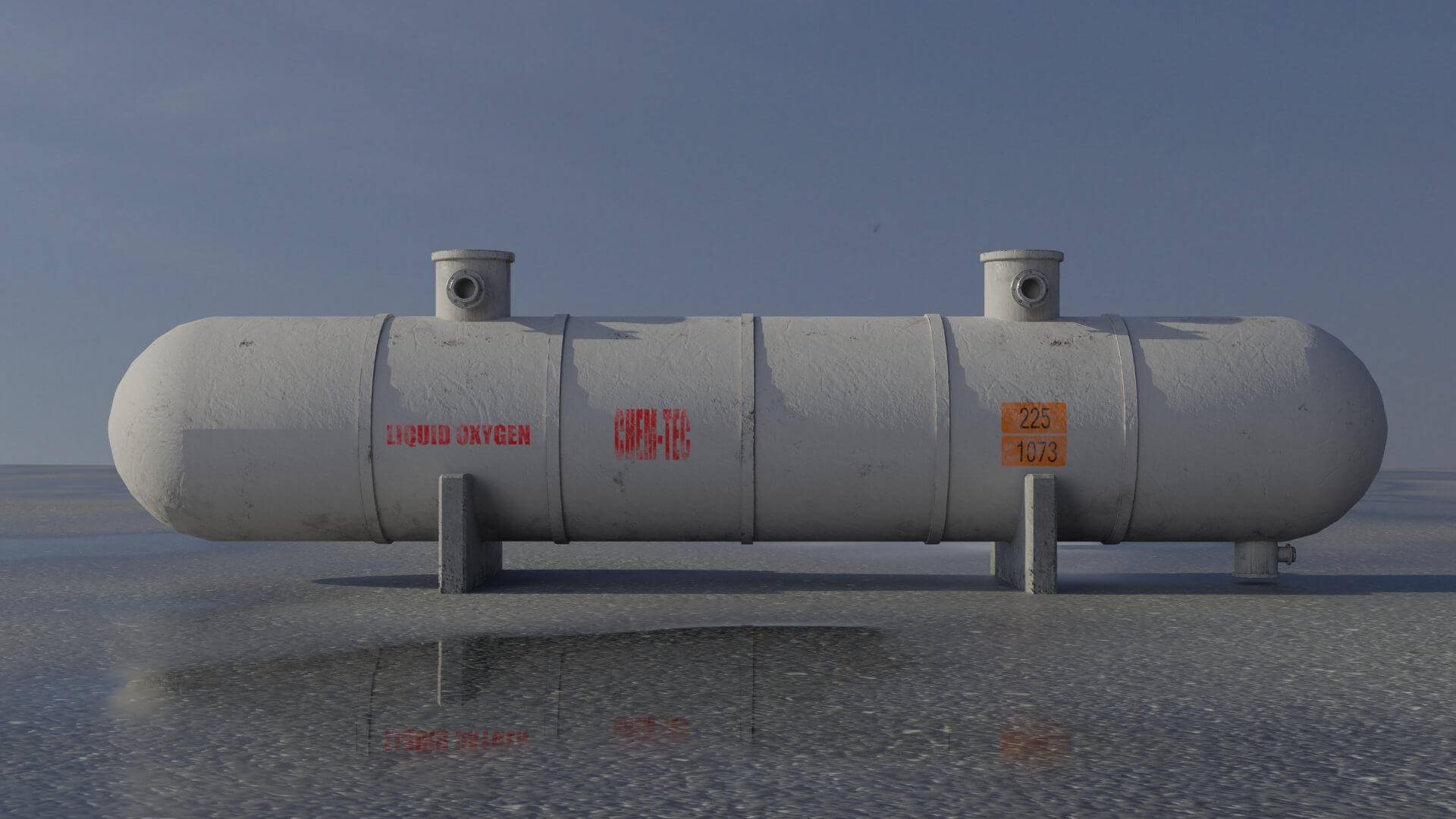 Industrial Liquid Oxygen Storage Tank Free 3D Model by MagicCGIStudios