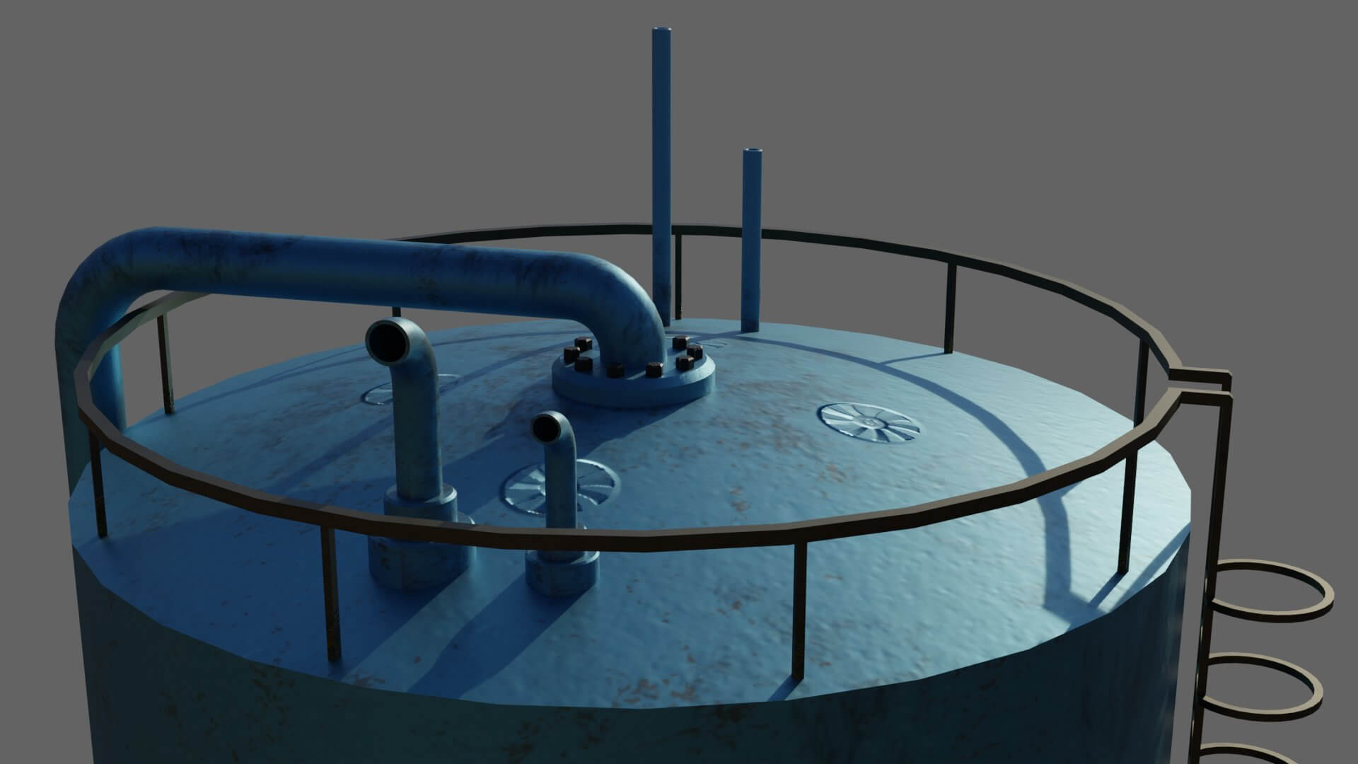 Industrial Nitric Acid Storage Tank Free 3D Model by MagicCGIStudios