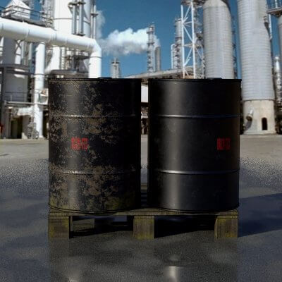 Industrial Oil Storage Drums - Black