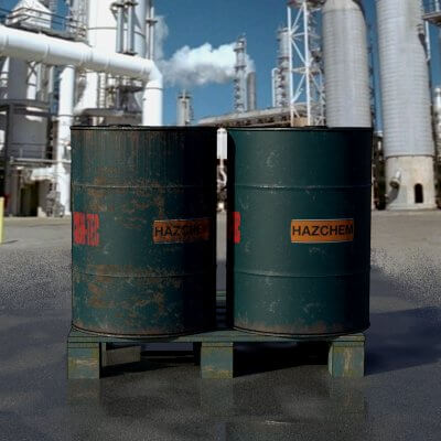 Industrial Oil Storage Drums - Blue