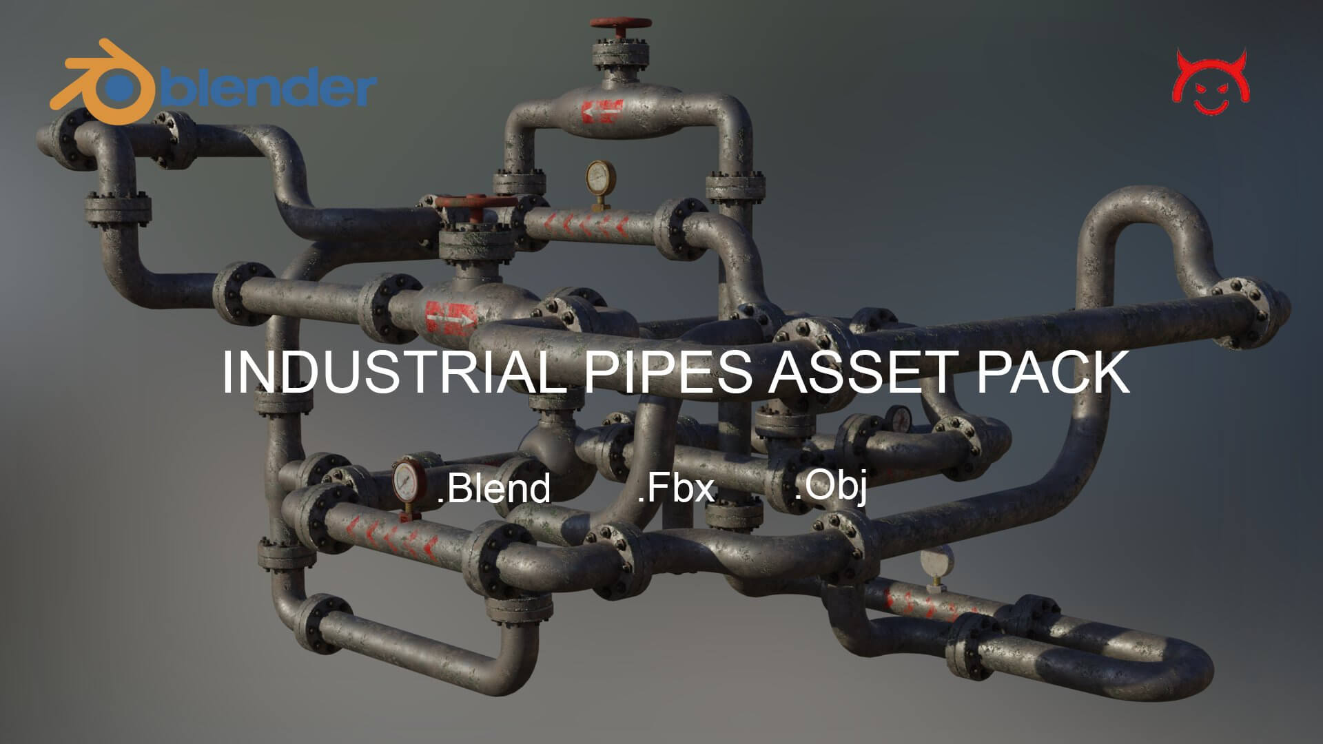Industrial Pipes Asset Pack Free 3D Model by MagicCGIStudios
