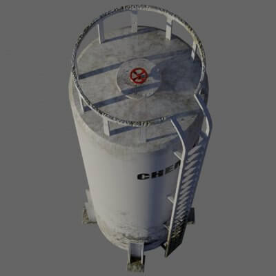 Industrial Vertical Storage Tank - White