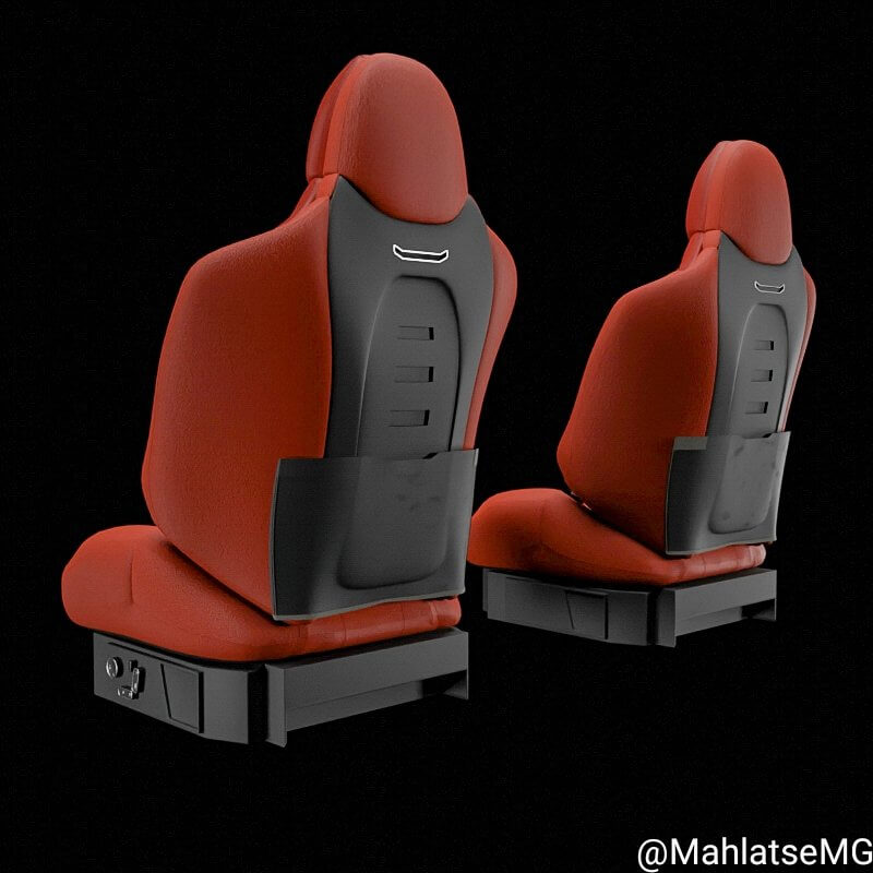 Car Seat Set Red 3D Model by Mahlatsemg