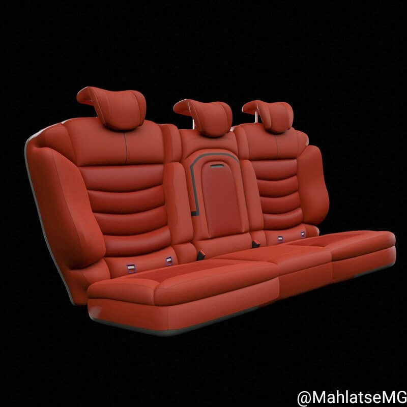 Car Seat Set Red 3D Model by Mahlatsemg