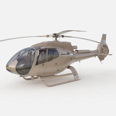 Airbus H130 Clay High Detail 3ds Max Vray 3D Model