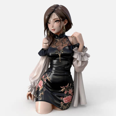 Anime Asian Girl High Detail 3D Model