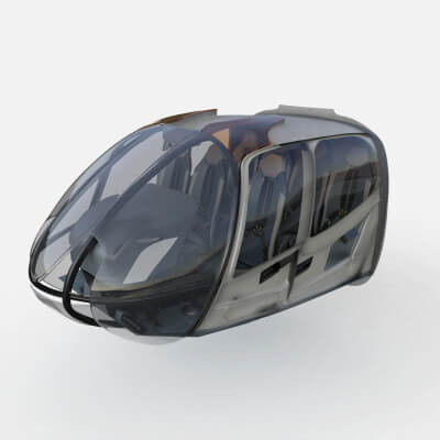 Cockpit Airbus H130 Helicopter High Detail 3D Model