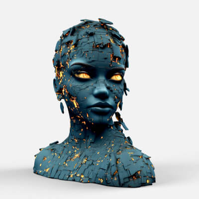 Cybernetic Humanoid Low-Poly