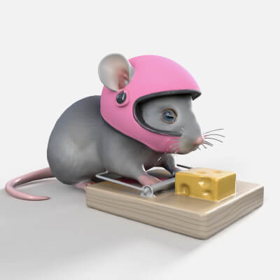 Mouse with Trap Low-Poly