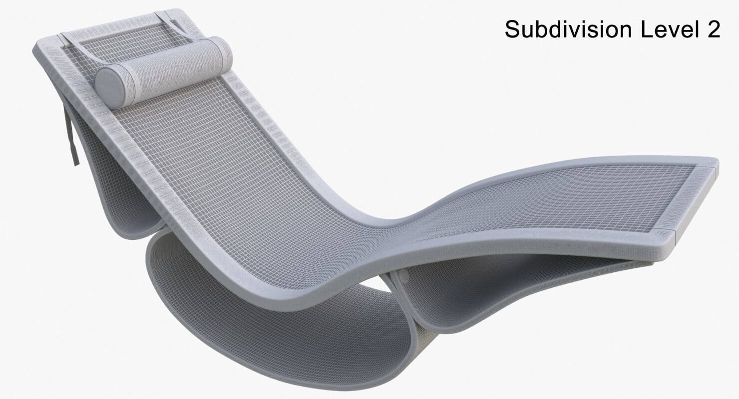 Rio Chaise Lounge Teak Mental Ray 3D Model by Mak21