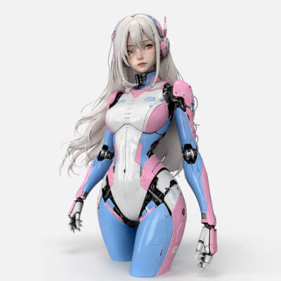 Space Anime Girl High Detail 3D Model