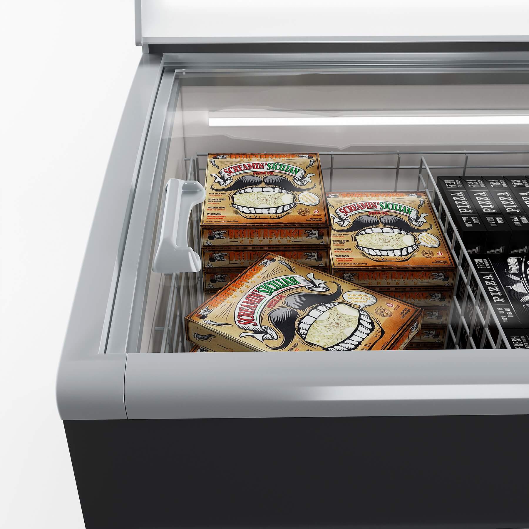 Glass Top Display Chest Freezer 3D Model by maker3d