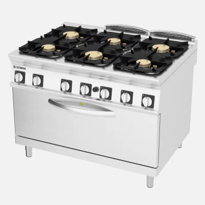 Professional 6-Burner Gas Range with Oven Tecnoinox T9 by maker3d