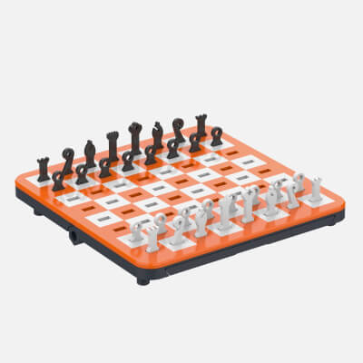 Easy Print Simple Portable Chess Board - Printable 3D Model