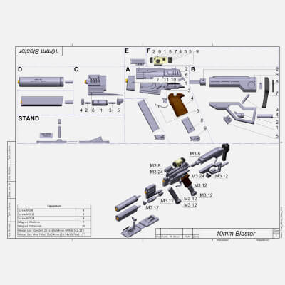 Fallout 10mm Pistol - STL OBJ CAD Bundle - Commercial Use