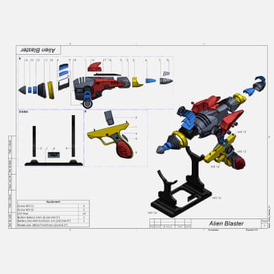 Fallout Alien Blaster - STL OBJ CAD Bundle - Commercial Use