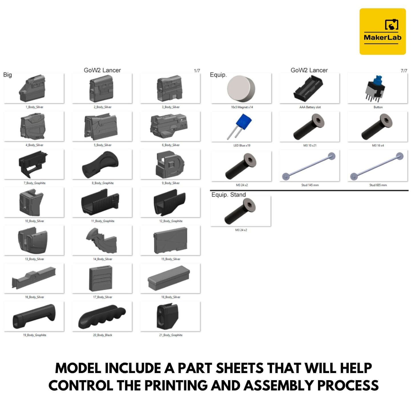 Gears of War 3 Printable Models - 3D Model by MakerLab