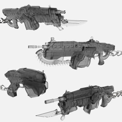 Gears of War Keychains Bundle - 4 Printable STL Personal Use