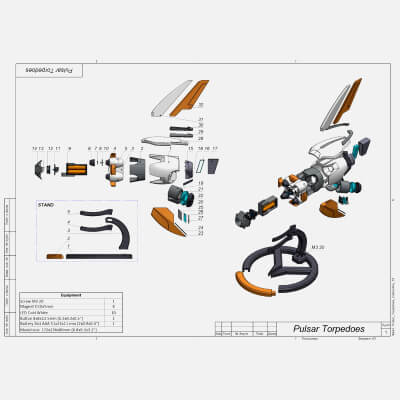 Junos Pulsar Torpedoes - Overwatch - STL OBJ CAD Commercial